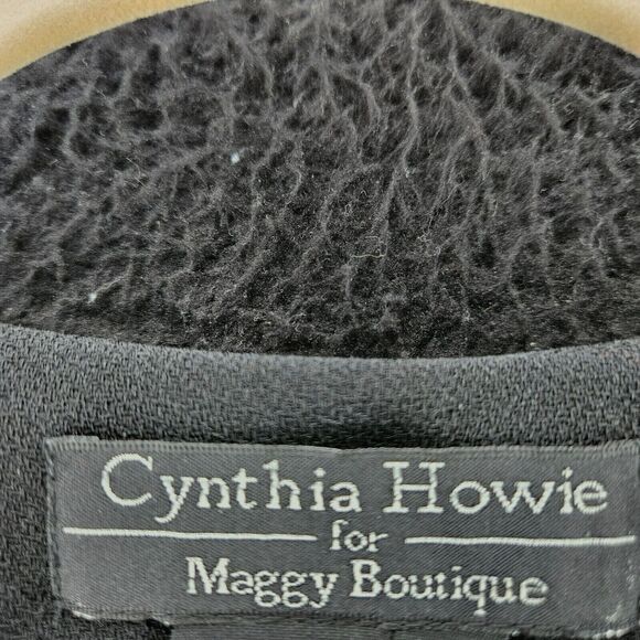 Cynthia Howie Womens Blazer Black Size 12 100% Polyester Long Sleeve One Clasp - Picture 5 of 12